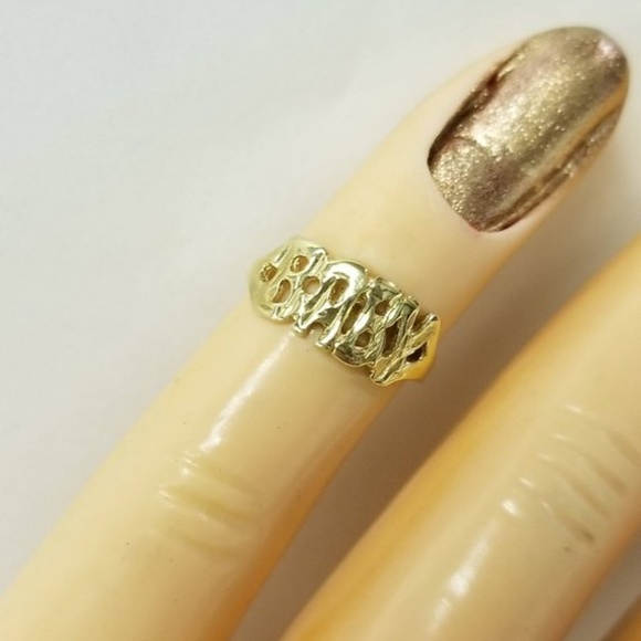 Solid 10k Yellow Gold "Baby" Ring - Picture 2 of 2